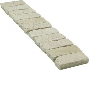 Bordure en travertin naturel ivoire mosaïque - 5x30 cm - AL-005
