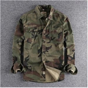 Chemise Camouflage Homme Militaire Mi Saison Manches Longues Casual