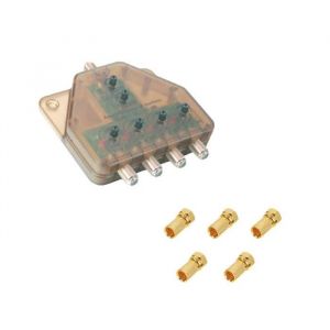 Amplificateur TNT UHF - ELAP - 1 entr&eacute;e 4 sorties - Gain r&eacute;glable 40 dB - Alimentation 5V - Fiches F Or