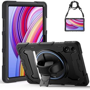 Coque Antichoc Pour Redmi Pad Pro 5G 2024/Xiaomi Poco Pad 121 Pouces Étui Armure Robuste Avec Support Rotatif Dragonne Et Bandou