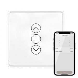 Interrupteur Volet Roulant WiFi Compatible Alexa Google Minuterie Tactile Blanc