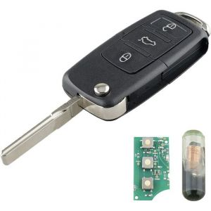 Clé télécommande à 3 boutons 433Mhz avec puce 48 pour VW MK5 Golf Seat Leon Skoda Octavia Touran