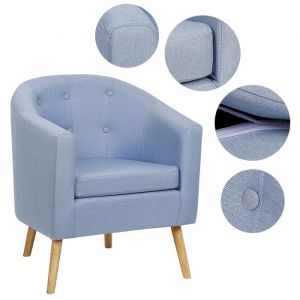 MIPAN.Fauteuil Scandinave de Salon avec Accoudoirs et Dossier  - Fauteuils de Salon 1 Personne - Bleu clair