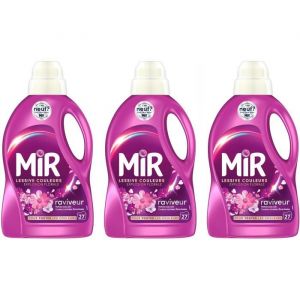 Mir - Lot de 3 lessives liquides - Couleur - Explosion Florale - Main & Machine - Raviveur - Formule Unique 3en1 - 27 Lavages