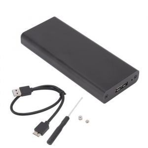 Bo&icirc;tier Adaptateur SSD MSATA vers USB3.0 Etui Noir 6Gbps Supporte Jusqu&agrave; 6Gbps