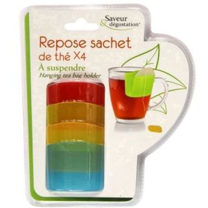 Repose-sachet de th&eacute; - Cook Concept - Multicolore - Pratique - Facile dentretien - Dimensions 4.5x5.9x2.6cm
