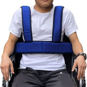 Ceinture S&eacute;curit&eacute; Fauteuil Roulant Harnais Respirant Anti-D&eacute;rapant Sangle Positionnement Patient