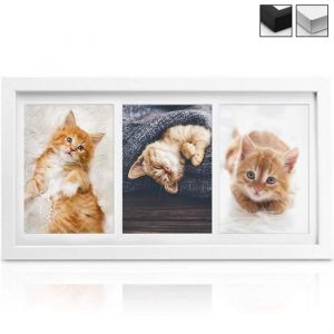 bomoe Galeria Multi Cadre Photo p&ecirc;le-m&ecirc;le Mural - pour 3 Photos (3X 13x18cm) - Dimension : 52x25x25cm - Blanc - D&eacute;coration Murale