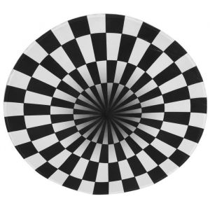 Tapis antid&eacute;rapant - VVIKIZY - Rond - Noir et blanc - 60 cm - 80 cm