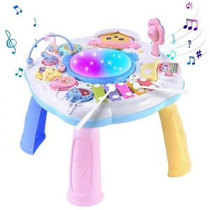 Table activit&eacute; b&eacute;b&eacute; Table Multi-Jeux d&Eacute;veil B&eacute;b&eacute; Jouet dActivit&eacute; et de D&eacute;veloppement Musical et &Eacute;volutif Cadeau B&eacute;b&eacute; D&egrave;s 9 Mois