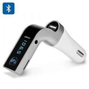 Kit Mains Libres-Transmetteur FM sans-fil Bluetooth avec Chargeur USB et prise Jack - Hobby tech