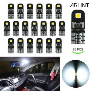20X Ampoules T10 LED CANBUS Sans Erreur Voiture Lampe 12V Blanc T10 W5W 2825 Int&eacute;rieur De Voiture Lumi&egrave;re D&ocirc;me Feux  LBQ52