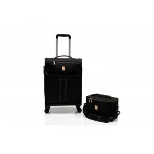 Lot valise cabine souple + Vanity Ultra léger - Lys Paris 2102/2 - Noir
