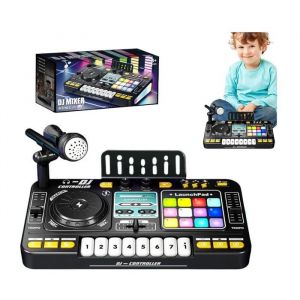 Table De Mixage DJ Enfant Platine DJ Enfant avec Lumière Et ClavierJouet Musical InteractifLearning IMITATION INSTRUMENT MUSIQUE