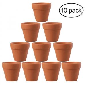 OUNONA 10 Pcs 4.5x4 cm Petit Mini En Terre Cuite Argile Céramique Poterie Planteur Cactus Fleur Pots Succulentes Pépinières Grandes