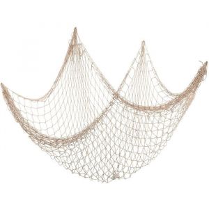 Filet de P&ecirc;che Filet de Coton Beige AccessoireS Pour Maison Style M&eacute;diterran&eacute;en Tenture Murale D&eacute;coration Plage Pirate Sir&egrave;ne F&ecirc;te