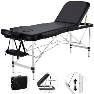 Table de Massage Pliante Professionnelle - 3 Section - 60 x 213 cm - Lit de Massage Portable - Massage Spa Tatouage - Yaheetech