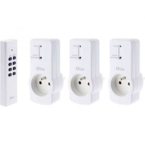 Pack de 3 prises télécommandées - Otio - Programmateur - Blanc - 2300 W - Non connecté