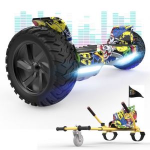 Hoverboard RCB 8.5 Pouces Scooter électrique Tout Terrain Gyropode Hummer Bluetooth LED + Hoverkart Karting Réglable HIP-HOP