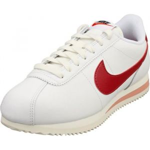 Baskets - Nike - CORTEZ - Femme - Cuir - Lacets - Blanc Rouge