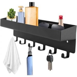 Porte Clef Mural Accroche Cl&eacute; Murale Noir Range Courrier Mural M&eacute;tal Rangement Clefs Vintage Support Murale Porte-Cl&eacute;s noir PATERE
