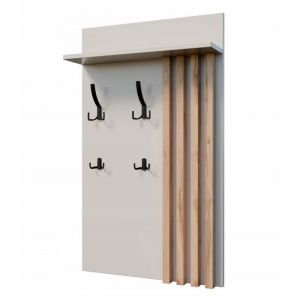Porte-manteau mural 100x60 cm Cachemire / Beige avec lattes en Ch&ecirc;ne Wotan&ndash; Rangement mural pratique pour entr&eacute;e