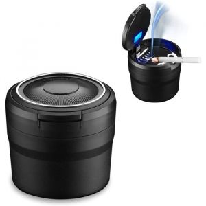 cendrier de voiture d&eacute;tachable &agrave; nettoyage facile avec lumi&egrave;re LED avec couvercle rabattable cendrier auto-extinguible