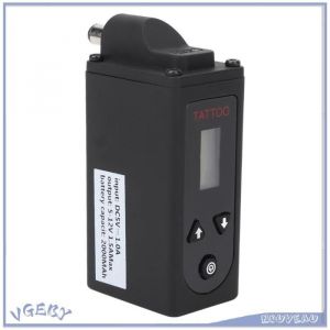VGEBY Alimentation pour machine &agrave; tatouer Cordless Tattoo Power Supply LCD Display Screen 8V 10 Hours Tattoo tatouage 55 mm CC