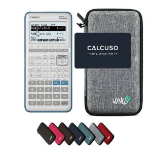 Calculatrice Casio Graph 35+E II avec Housse de Protection WYNGS incluse Gris Clair - Calculatrice Graphique