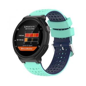 Bracelet de montre pour montre Garmin Forerunner 220 230 235 620 630 735 en silicone avec outils sarcelle + bleu