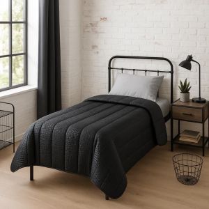 Couette tempérée - MORTREUX - 140x200 - Microfibre Croco - 350g/m² - Housse de rangement