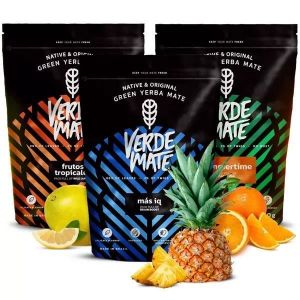 Yerba Mate Verde Mate Fruit&eacute; 3 x 500g Mat&eacute; Doux Sans Poussi&egrave;re Orange Mandarine Ananas Boisson &Eacute;nergisante 1.5kg