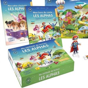 Coffret de lecture Les Alphas - M&eacute;thode sensorielle - D&egrave;s 4 ans - Livre du conte - Cahier dactivit&eacute;s - Poster illustr&eacute;