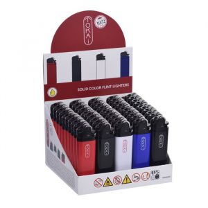 LOT DE 50 BRIQUETS TOKAI - Boîte Distributrice - Classique à Pierre - Flamme Réglable - Couleurs Assorties