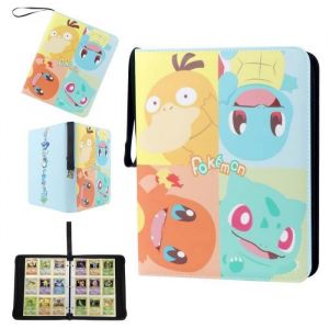 Classeur Album Pokémon 900 Cartes Cahier Range Carte Pokémon 50 Pages Classeur Cartes à Collectionner en Cuir PU