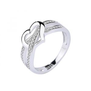 Bague - Argent - Coeur - Taille 10 - Oxyde de zirconium - Argent Sterling 925