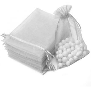 Sachets cadeaux - INF - Organza Gris - 25-pack - Cordon de serrage durable - Mixte