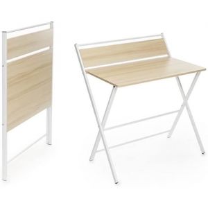 MODEZVOUS Bureau Pliable Rabattable pour Petit Espace avec Etag&egrave;re Table Murale Table de Cuisine Table Enfants en Bois Multif 53