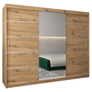 Armoire porte coulissante miroir Verona 2 250 250x200x62cm corps Chêne Artisan ABIKSMEBLE