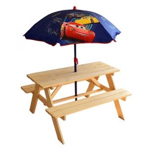 Table de Pique-Nique avec Parasol Cars