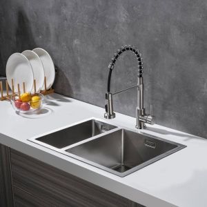 Evier cuisine 2 bacs inox LOMAZOO Proxima 595x450 mm