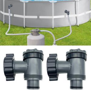 Lot de 2 vanne de Entrée/Sortie pour Compatible avec Coleman Intex BestwayPompe de Filtre de Piscine Hors Solpour Tuyau de 38mm