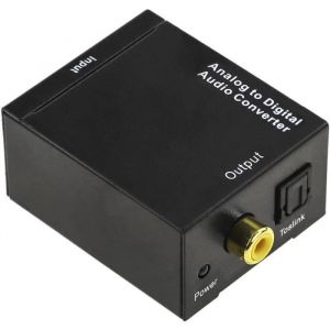 CableMarkt - Module convertisseur audio st&eacute;r&eacute;o analogique compact vers num&eacute;rique optique avec 2 entr&eacute;es coaxiales RCA femelles vers