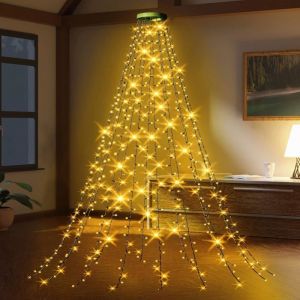 Guirlande Lumineuse Sapin NoëL 2M *16 Branche 400 LED Guirlande Lumineuse Arbre Noel Lumineuse de Noël Imperméable Blanc Chaud