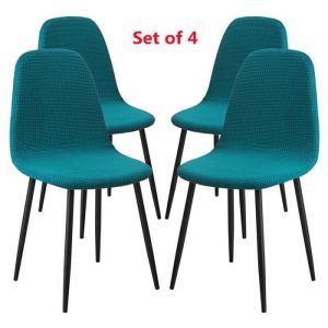XJYDNCG Housse de Chaise Scandinave Housse Chaise Salle a Manger Housse de Chaise Extensible Jacquard(Vert4PCS)