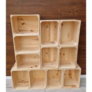 PYXIDAS Lot de 11 Caisses en bois pour le stockage lorganisation et la décoration intérieure