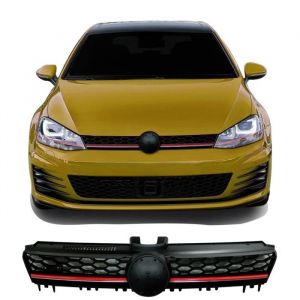 Calandre avant ABS VW Golf 7 de 2012 a 2017 Noir - Rouge sans embleme-41187084