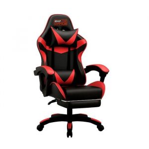 Chaise Gaming Ergonomique Rouge et Noir - Fauteuil de Bureau Inclinable avec Accoudoirs R&eacute;glables et Coussin Lombaire
