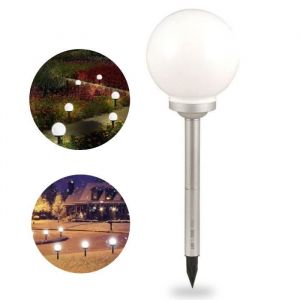 TD® Lampadaire solaire LED jardin lampe extérieur terrasse balcon éclairage étang lumière Globe - Accessoire dEclairage Externe