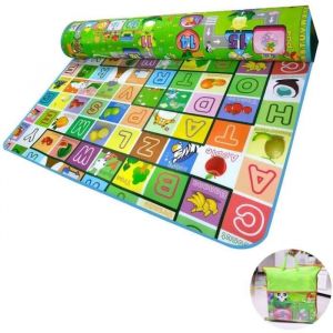 200 * 180CM Tapis de Jeu à Double Face Tapis Rampant en Mousse Pour Bébé Enfant Bas Age Motif Dessin Alphabet Chiffres